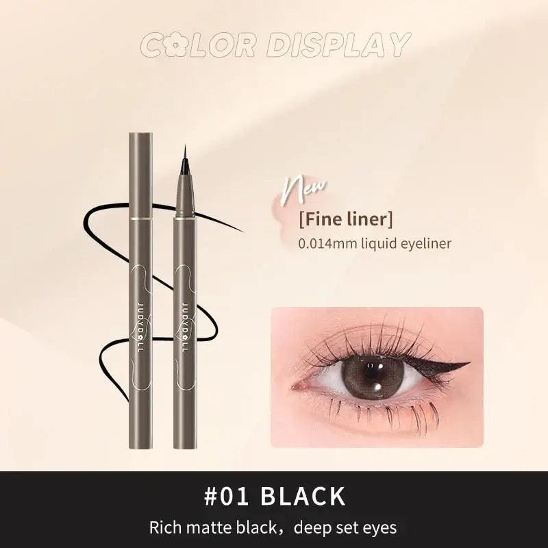 Judydoll - Slim Liquid Eyeliner with 0.014mm brush tip for precise application on deep set eyes.