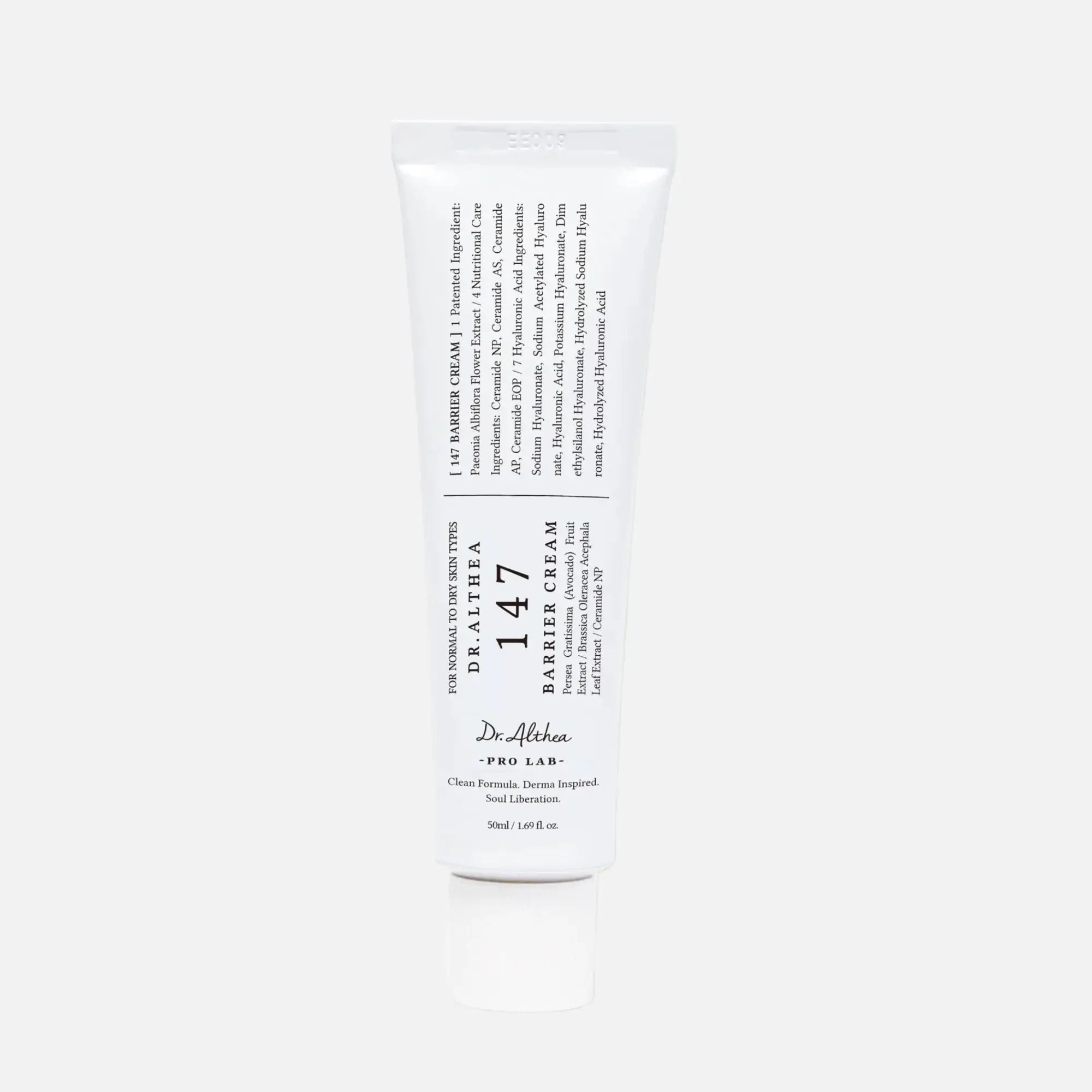 Dr. Althea - 147 Barrier Cream 50ml in a white tube, designed to soothe and hydrate sensitive skin.