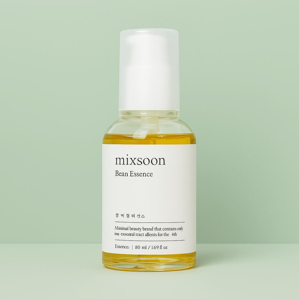 mixsoon Bean Essence 50ml bottle for exfoliating and hydrating textured skin, vegan and cruelty-free.
