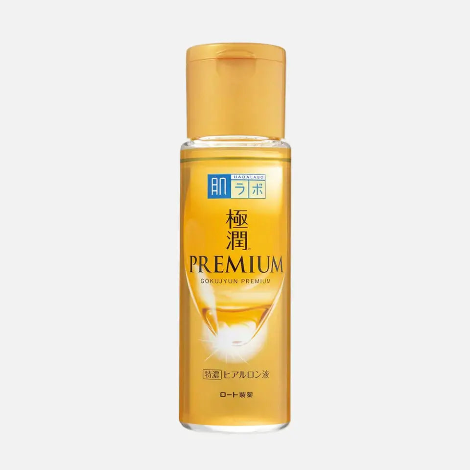 Hada Labo Gokujyun Premium Hydrating Lotion 170ml with hyaluronic acid for deep hydration and revitalizing dry skin.