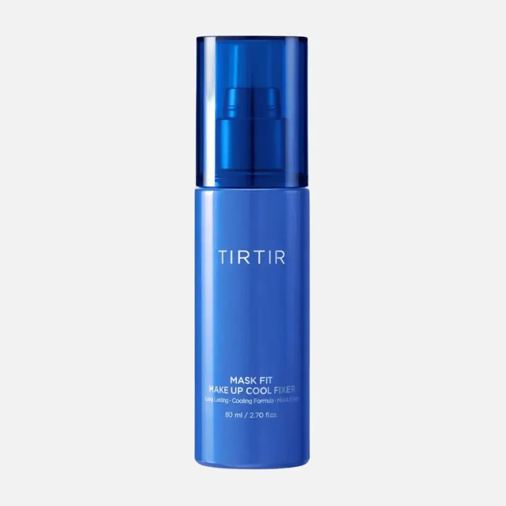 TIRTIR - Mask Fit Make Up Cool Fixer 80ml in a blue spray bottle for long-lasting makeup setting.