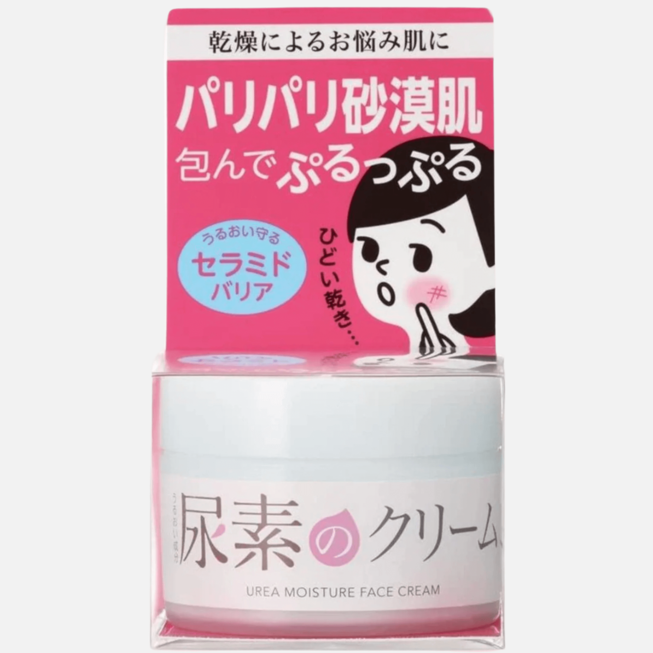 Ishizawa-Lab Urea Moisture Face Cream packaging with hydrating benefits for dry skin and ceramide care.