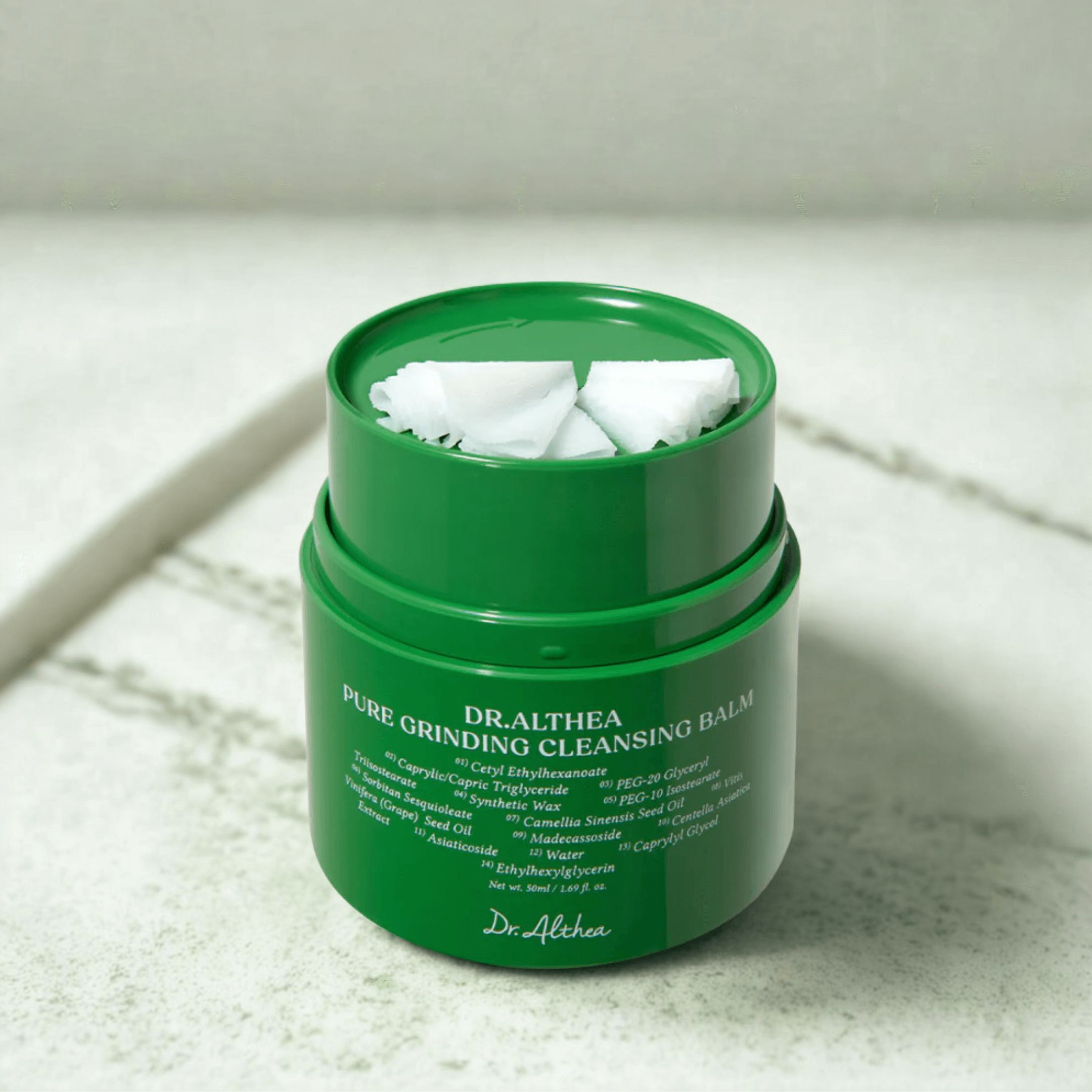 Dr. Althea Pure Grinding Cleansing Balm jar with unique grinding mechanism for fresh, effective skincare.