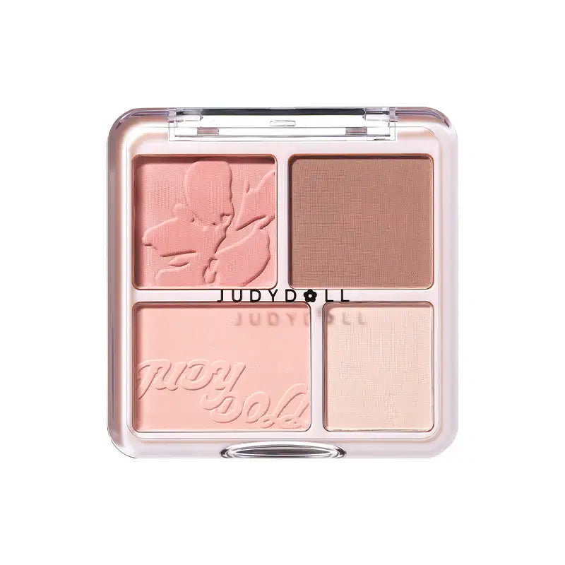 Judydoll - 4 Color Blush & Highlight Palette featuring two blushes and two highlighters in a compact design.