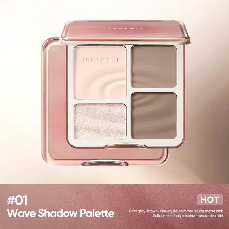 Judydoll - 2 IN 1 Highlighter Contour Palette showcasing versatile shades in a sleek case for sculpting and highlighting.
