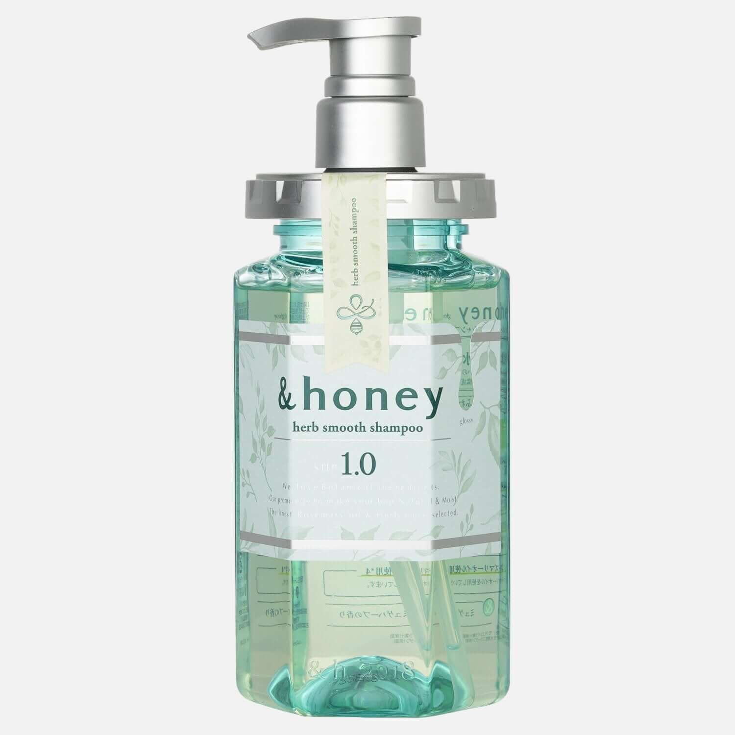 &honey Herb Smooth Shampoo 1.0 with natural herbs, aloe, and collagen for deep hydration and smooth hair.