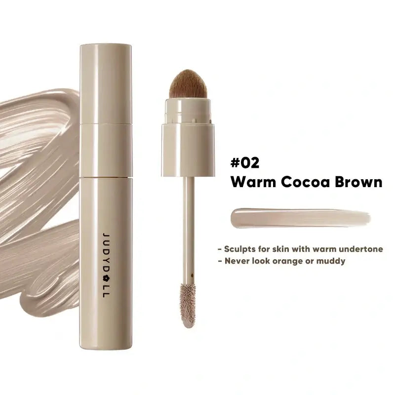 Judydoll - Liquid Contour 4.5g in Warm Cocoa Brown for natural-looking contour without harsh lines.