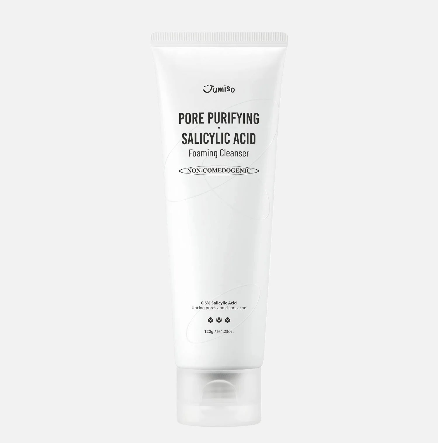 Jumiso Pore-Purifying Salicylic Acid Foaming Cleanser tube, 120g, for deep cleansing and refined pores