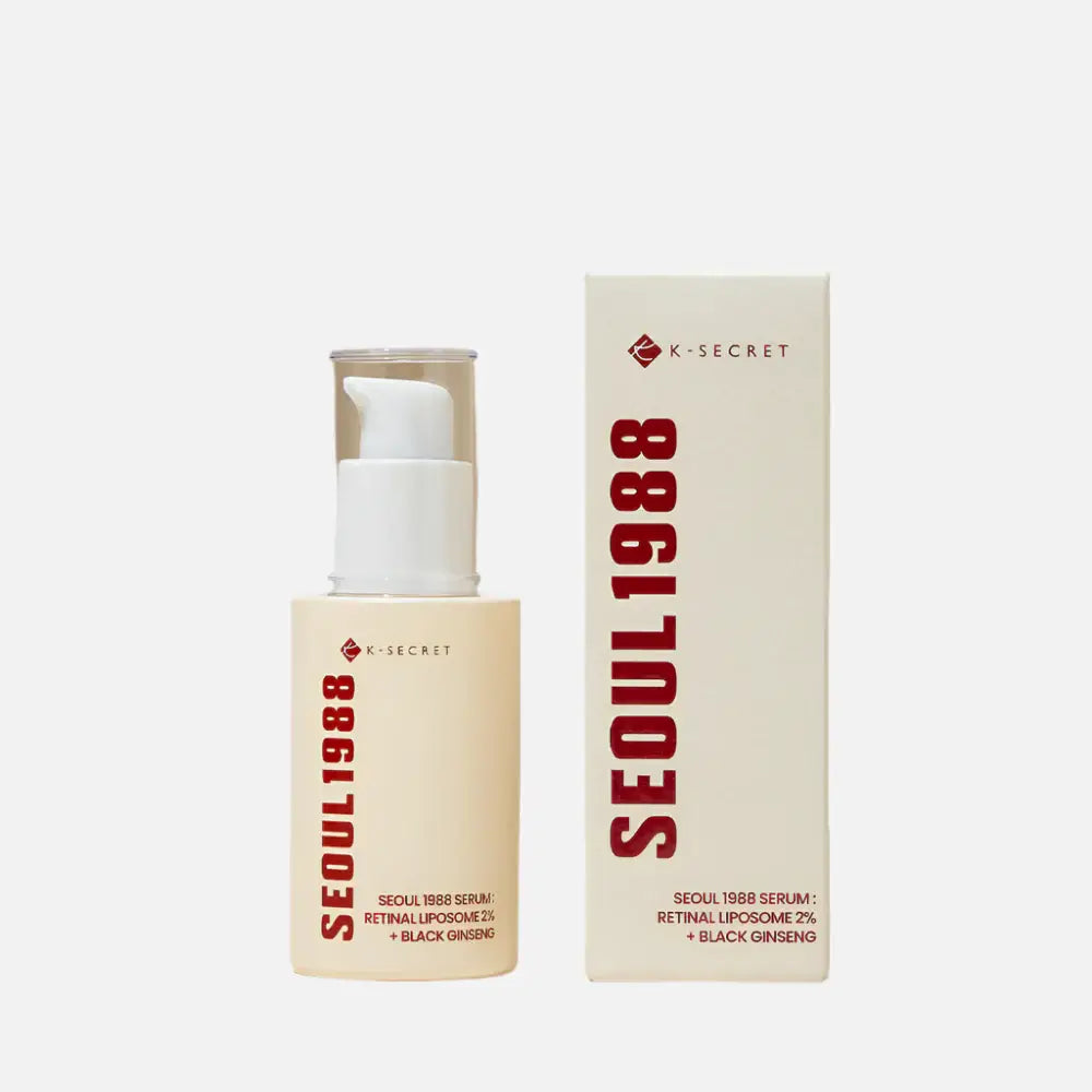 KSECRET - SEOUL 1988 Serum : Retinal Liposome 2% + Black Ginseng in a bottle and box packaging.