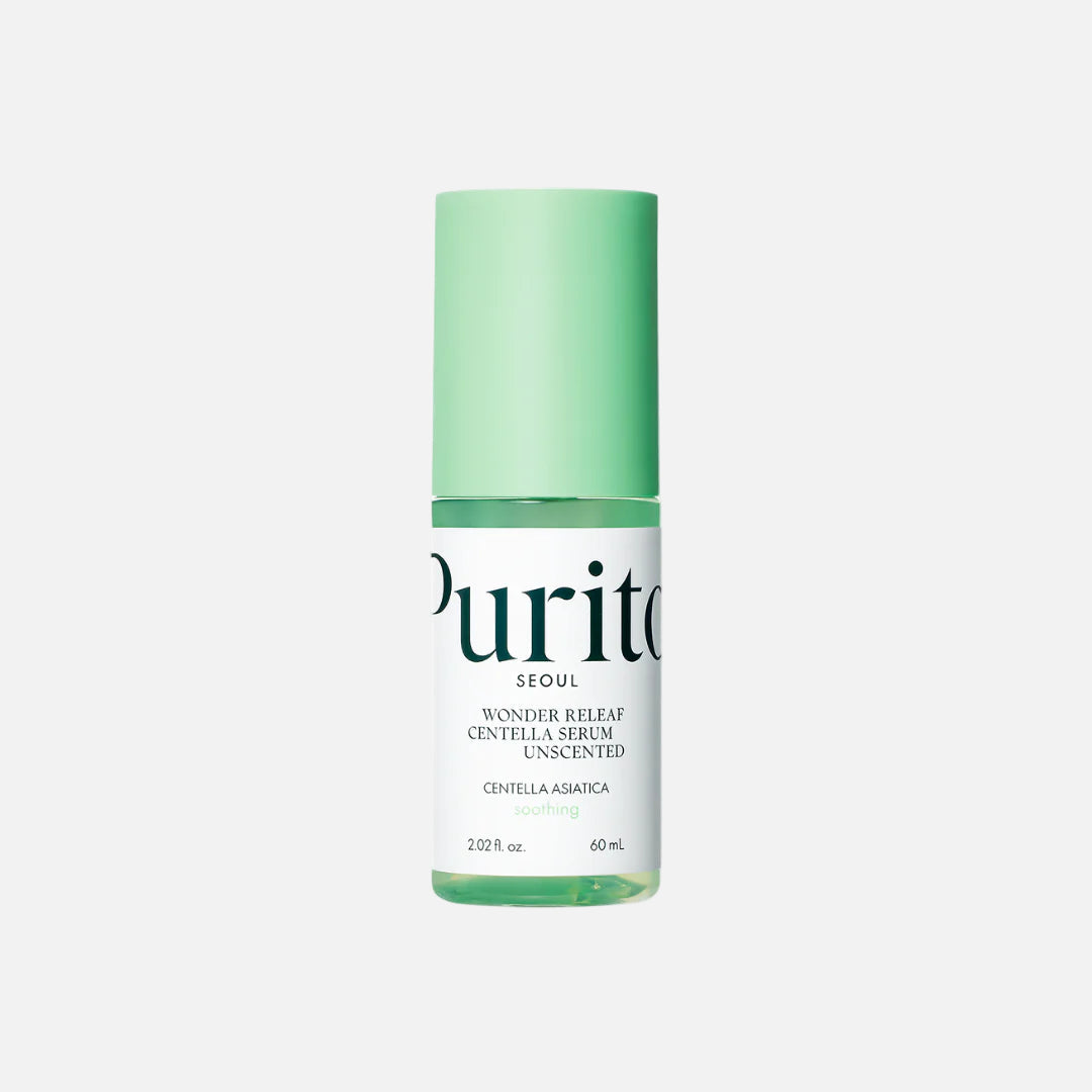 Purito Wonder Releaf Centella Serum Unscented 60ml, soothing vegan formula with cica extract for all skin types.