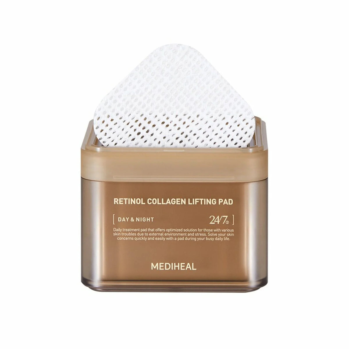 Mediheal Retinol Collagen Lifting Pad for firm, revitalized skin; targets wrinkles and improves skin firmness.