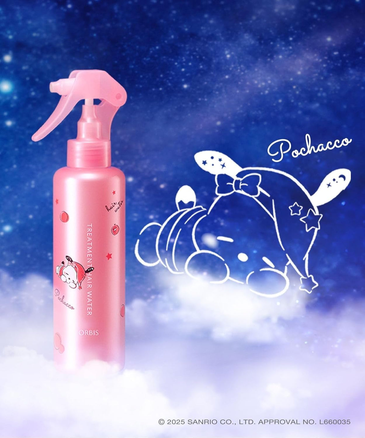 ORBIS Sanrio Pochacco Treatment Hair Water 180ml