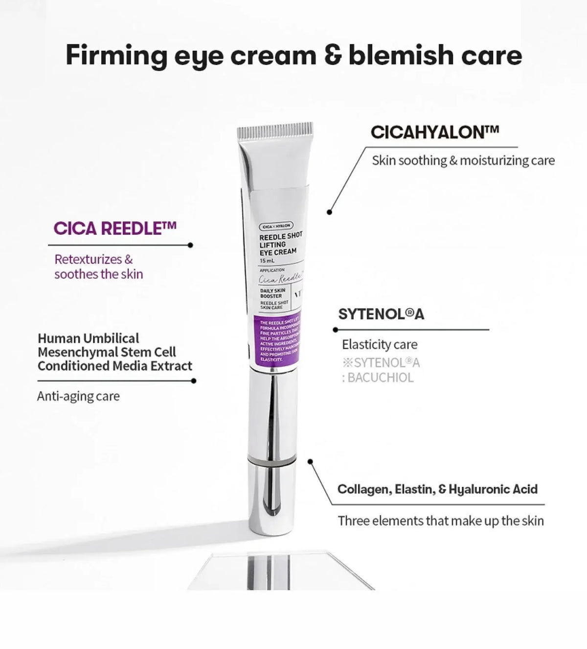 VT Reedle Shot Lifting Eye Cream with CICA REEDLE™ for anti-aging and skin hydration benefits.