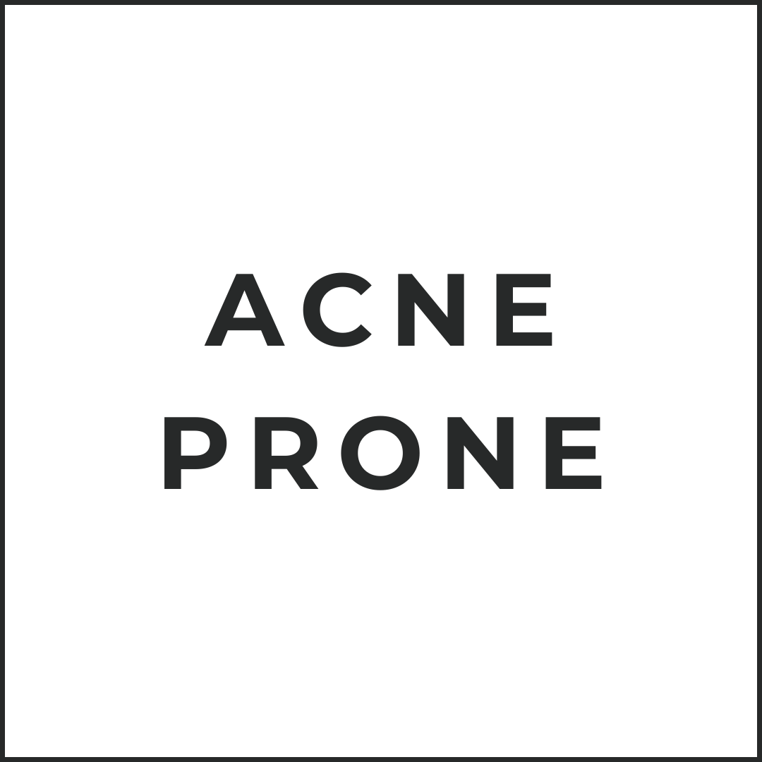 Aesthetic graphic featuring the text 'ACNE-PRONE', related to Asian beauty acne products.
