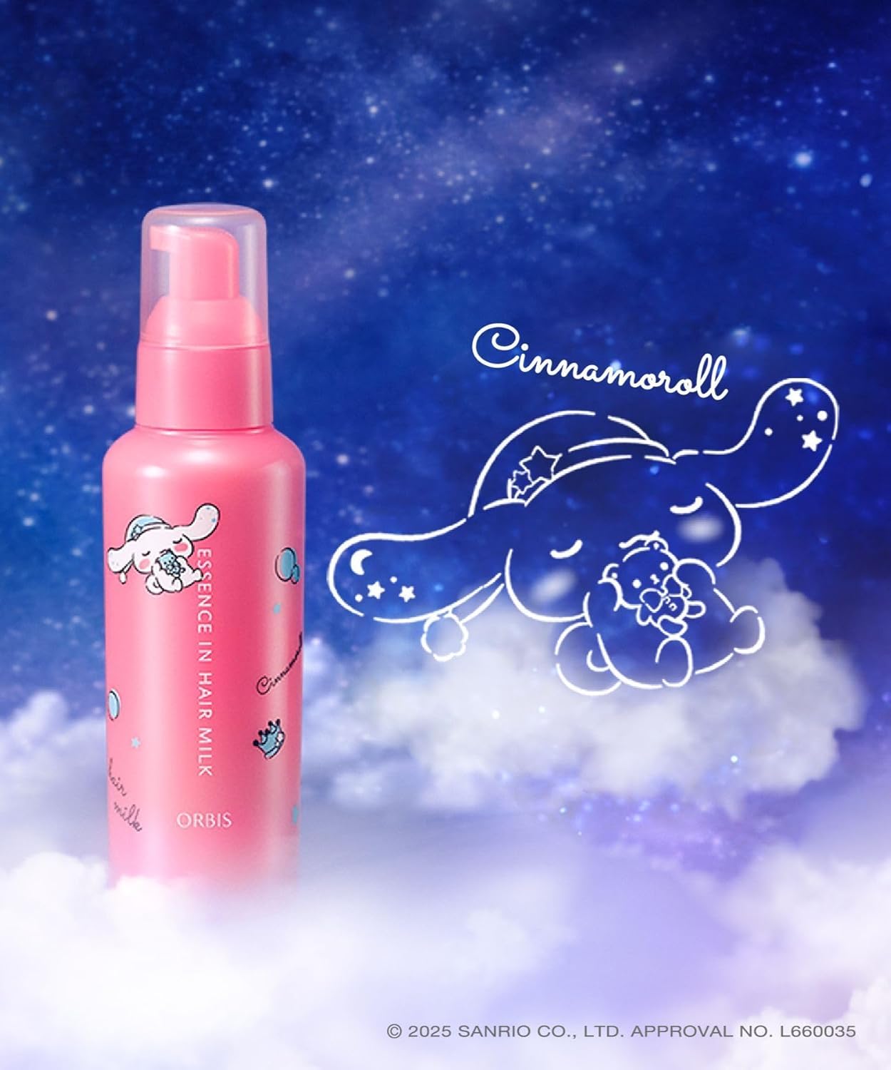 ORBIS Sanrio Cinnamoroll Essence In Hair Milk 140g
