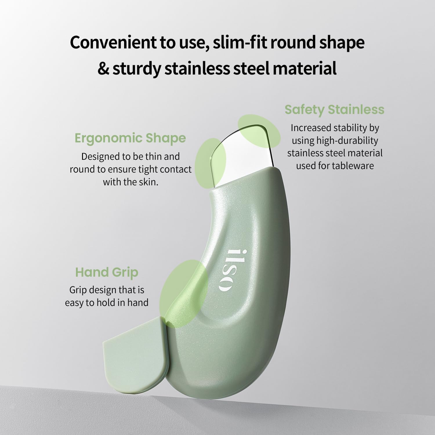 ilso Deep Clean Master featuring ergonomic slim design, stainless steel grip, ensuring comfort and efficiency in use.